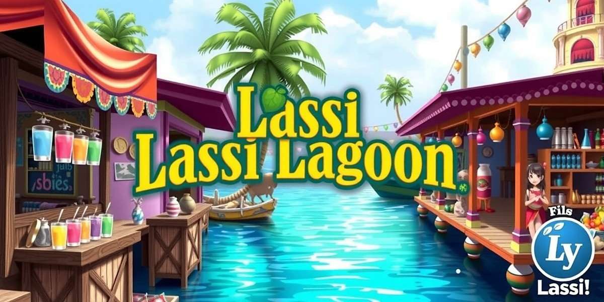Lassi Lagoon Official Cover Art Lassi Lagoon game cover featuring colorful Indian marketplace with traditional lassi stalls and happy customers